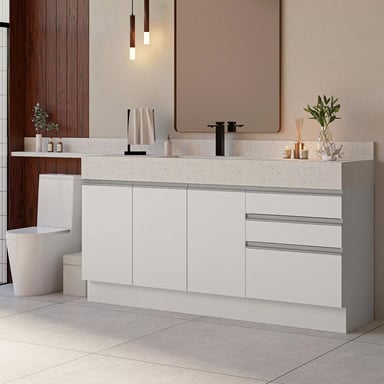 GABINETE MADESA BLANCO BAÑO 3 PUERTAS 3 CAJONES 180 CM - 2