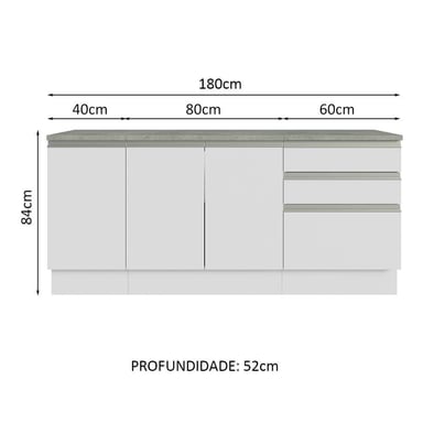 GABINETE MADESA BLANCO BAÑO 3 PUERTAS 3 CAJONES 180 CM - 3