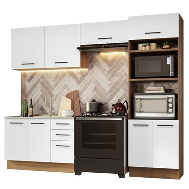 MUEBLE DE COCINA MADESA INTEGRAL AGATA 270 CM MARRÓN/BLANCO 08