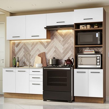 MUEBLE DE COCINA MADESA INTEGRAL AGATA 270 CM MARRÓN/BLANCO 08 - 2