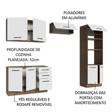 MUEBLE DE COCINA MADESA INTEGRAL AGATA 270 CM MARRÓN/BLANCO 08 - 4