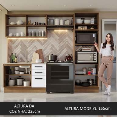 MUEBLE DE COCINA MADESA INTEGRAL AGATA 270 CM MARRÓN/BLANCO 08 - 5