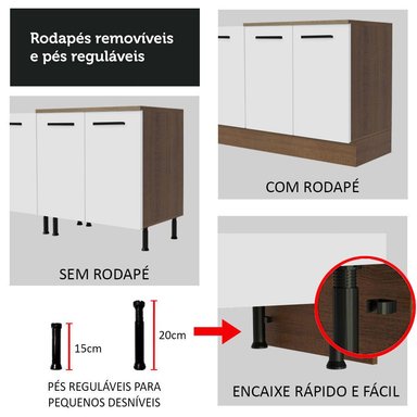 MUEBLE DE COCINA MADESA 3 CAJONES TORRE PARA HORNOS 1 PUERTA Y AGATA 60 CM MARRÓN/BLANCO - 9