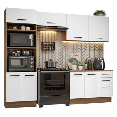 MUEBLE DE COCINA MADESA INTEGRAL AGATA 270 CM MARRÓN/BLANCO 07