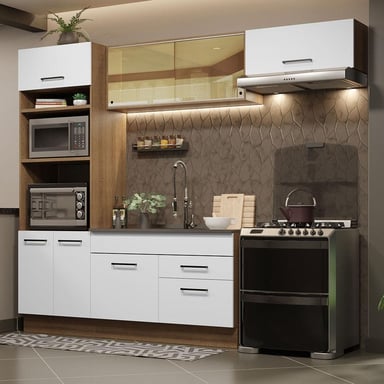 MUEBLE DE COCINA MADESA INTEGRAL AGATA 270 CM MARRÓN/BLANCO 04 - 2