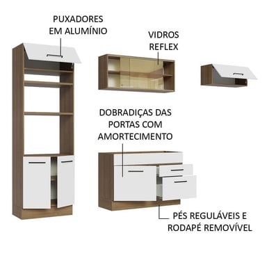 MUEBLE DE COCINA MADESA INTEGRAL AGATA 270 CM MARRÓN/BLANCO 04 - 4