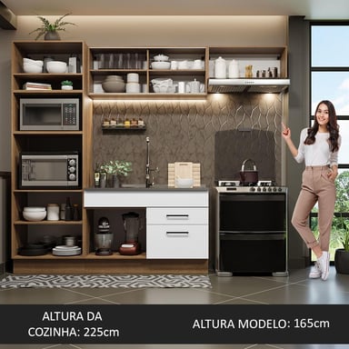 MUEBLE DE COCINA MADESA INTEGRAL AGATA 270 CM MARRÓN/BLANCO 04 - 5