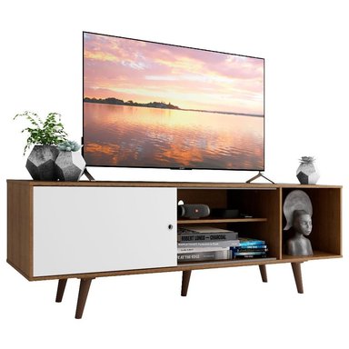 MESA DE TV MADESA 60246E5ZPP DUBAI HASTA 65 PULGADAS MARRÓN BLANCO - 2