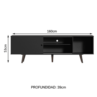 CENTRO DE ENTRETENIMIENTO MADESA 60248N5ZPP MESA PARA TV DUBAI HASTA 65 PULGADAS NEGRO MARRÓN - 2