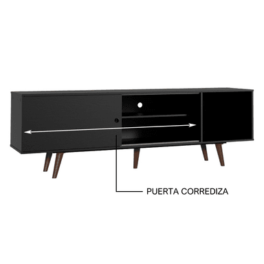 CENTRO DE ENTRETENIMIENTO MADESA 60248N5ZPP MESA PARA TV DUBAI HASTA 65 PULGADAS NEGRO MARRÓN - 5
