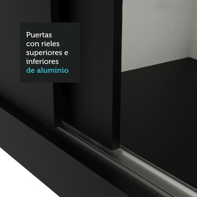 ROPERO MONACO 3 PUERTAS CORREDIZAS - NEGRO - 6
