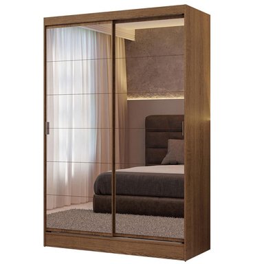 ROPERO LUKE 2 PUERTAS CORREDIZAS CON ESPEJOS - MARRÓN