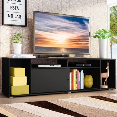 CENTRO DE ENTRETENIMIENTO MESA PARA TV CANCÚN HASTA 65 PULGADAS - NEGRO - 1