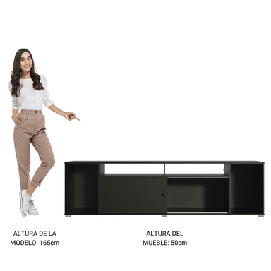 CENTRO DE ENTRETENIMIENTO MESA PARA TV CANCÚN HASTA 65 PULGADAS - NEGRO - 3