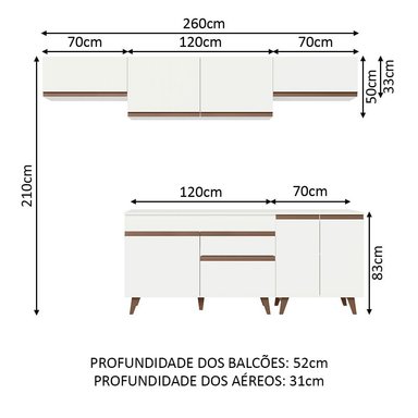 MUEBLE DE COCINA INTEGRAL REIMS 260 CM 10 - BLANCO - 3