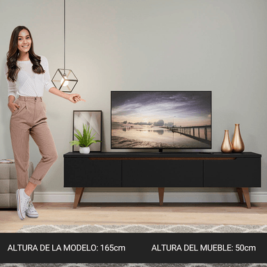 CENTRO DE ENTRETENIMIENTO MESA PARA TV REIMS HASTA 75 PULGADAS - NEGRO - 3