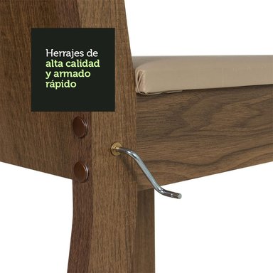 JUEGO DE COMEDOR ANALU CON 6 SILLAS - MARRÓN/BEIGE - 5
