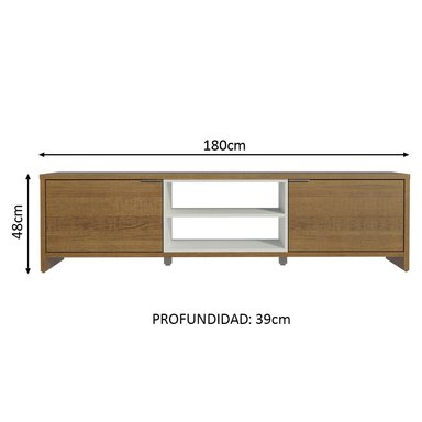 CENTRO DE ENTRETENIMIENTO MESA PARA TV METZ HASTA 75 PULGADAS - MARRÓN/BLANCO - 2
