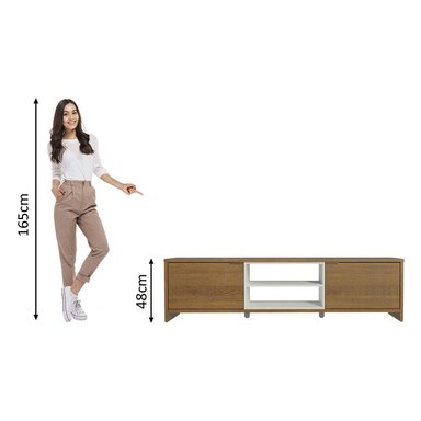 CENTRO DE ENTRETENIMIENTO MESA PARA TV METZ HASTA 75 PULGADAS - MARRÓN/BLANCO - 3