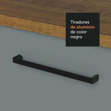 KIT CON 2 MUEBLES DE COCINA AGATA (SIN ENCIMERA NI LAVADERO) MARRON GRIS - 6