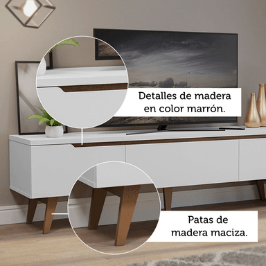 CENTRO DE ENTRETENIMIENTO MESA PARA TV REIMS HASTA 75 PULGADAS - BLANCO - 7