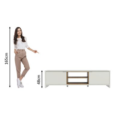 CENTRO DE ENTRETENIMIENTO MESA PARA TV METZ HASTA 75 PULGADAS - BLANCO/MARRÓN - 3