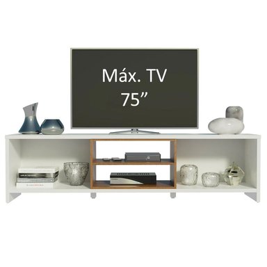 CENTRO DE ENTRETENIMIENTO MESA PARA TV METZ HASTA 75 PULGADAS - BLANCO/MARRÓN - 4