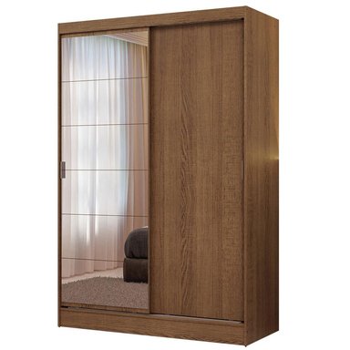ROPERO LUKE 2 PUERTAS CORREDIZAS 1 ESPEJO - MARRÓN