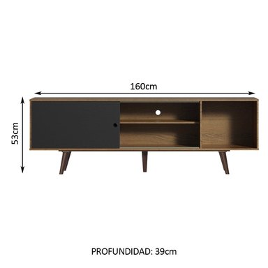 CENTRO DE ENTRETENIMIENTO MESA PARA TV DUBAI HASTA 65 PULGADAS - MARRÓN/NEGRO - 2