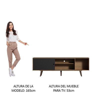 CENTRO DE ENTRETENIMIENTO MESA PARA TV DUBAI HASTA 65 PULGADAS - MARRÓN/NEGRO - 3