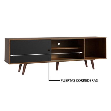 CENTRO DE ENTRETENIMIENTO MESA PARA TV DUBAI HASTA 65 PULGADAS - MARRÓN/NEGRO - 5