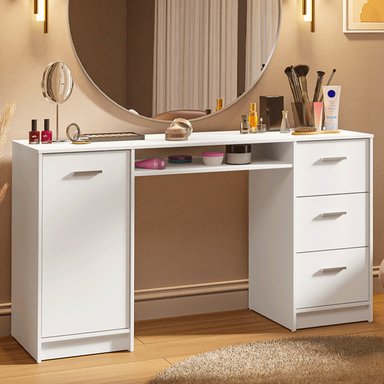 TOCADOR MADESA CON 1 PUERTA Y 3 CAJONES - BLANCO