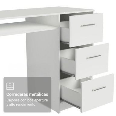 TOCADOR MADESA CON 1 PUERTA Y 3 CAJONES - BLANCO - 5