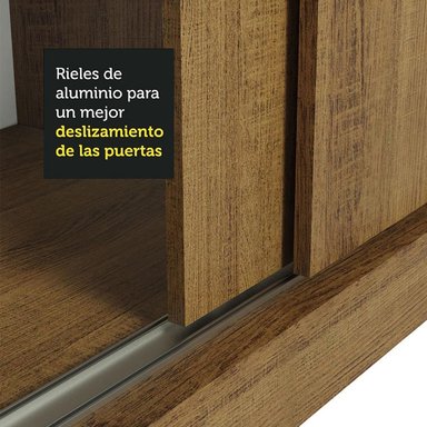 ROPERO MAX MADESA 2 PUERTAS CORREDIZAS 2 CAJONES MARRÓN - 8