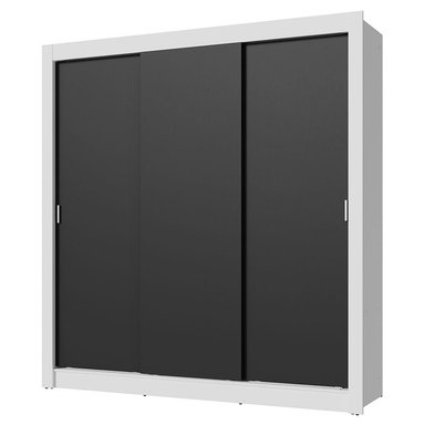 ROPERO NOBRE 3 PUERTAS CORREDIZAS BLANCO/NEGRO