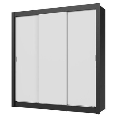 ROPERO NOBRE 3 PUERTAS CORREDIZAS NEGRO/BLANCO