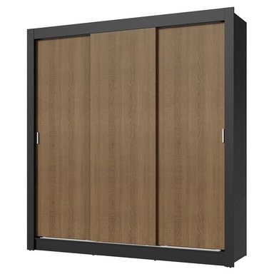 ROPERO NOBRE 3 PUERTAS CORREDIZAS NEGRO/MARRÓN