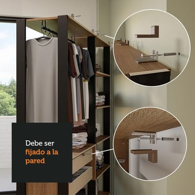 ROPERO MODULADO ABIERTO VALENCIA 417 CM 01 MARRÓN/NEGRO - 4