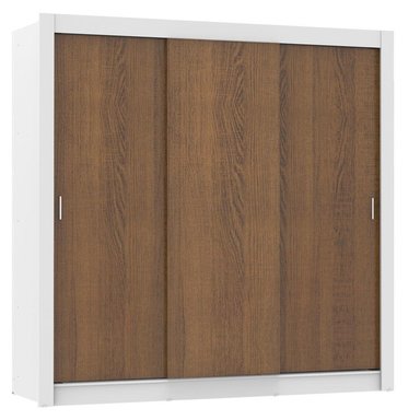 ROPERO MONACO 3 PUERTAS CORREDIZAS BLANCO/MARRÓN