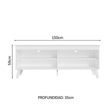 CENTRO DE ENTRETENIMIENTO MESA PARA TV TURIM HASTA 65 PULGADAS - BLANCO - 2