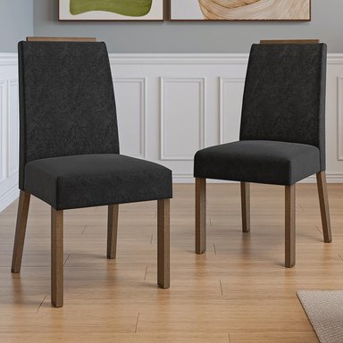 KIT 2 SILLAS DE COMEDOR MADESA 4255 - MARRÓN/NEGRO - 1