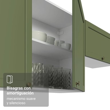 ALACENA DE COCINA DE ESQUINA VIK 1 PUERTA - BLANCO/VERDE - 8