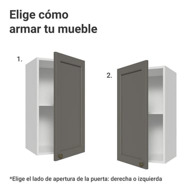 ALACENA DE COCINA VIK 35 CM 1 PUERTA - BLANCO/GRIS - 4