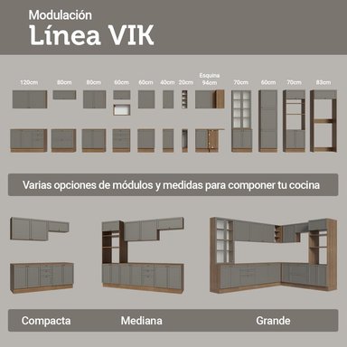 ALACENA DE COCINA VIK 70 CM 1 PUERTA ABATIBLE - MARRÓN/GRIS - 8