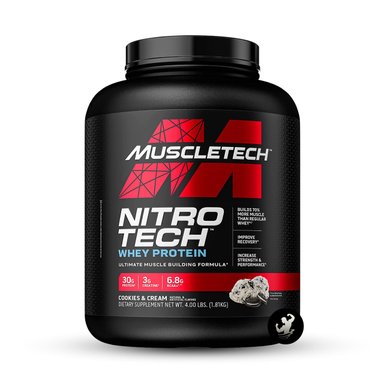 PROTEÍNA MUSCLETECH NITROTECH WHEY PROTEIN 4 LB COOKIES 6 CREAM