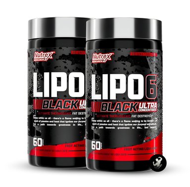 SUPLEMENTO NUTREX LIPO 6 BLACK ULTRA CONCENTRATE 60 CÁPSULAS PACK X2