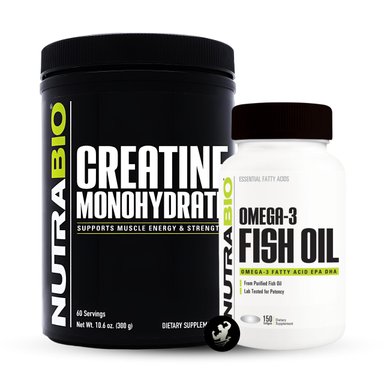 PACK | OMEGA-3 FISH OIL 150 CAPS + CREATINA MONOHIDRATADA 300 GR NUTRABIO