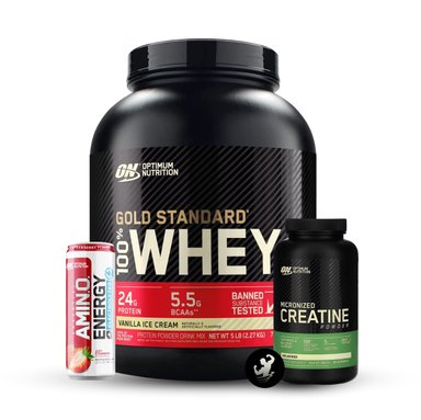 PROTEÍNA OPTIMUM NUTRITION PACK GOLD STANDARD WHEY 5 LB VANILLA + CREATINA MONOHIDRATADA ON 300 GR