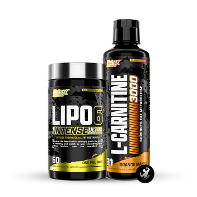 PACK LIPO 6 BLACK INTENSE 60 CAPS + L CARNITINA 3000 (ORANGE MANGO)