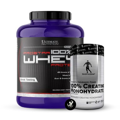 PACK PROSTAR 100% WHEY 5 LB (CHOCOLATE) + CREATINA KEVIN LEVRONE 500 GR - 1